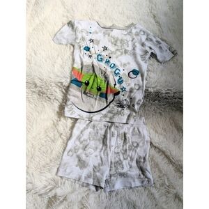 Disney Star Wars Grogu Baby Yoda Pajama Set Tie Dye Shorts And Tshirt Size 2T